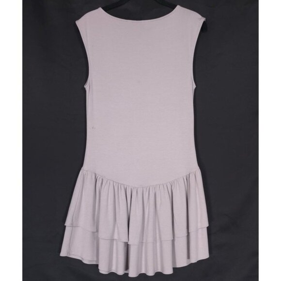 Aritzia‎ Wilfred Goodlux Bloomsbury Mini Dress MEDIUM Ruffled Gray Sleeveless - Picture 2 of 11